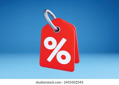3D Vector Online shopping red tag price or Vector coupon tag for online shopping and marketing.