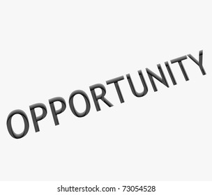 3d vector opportunity text design with isolated on white.