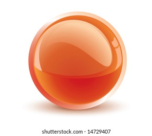 3d vector orange sphere