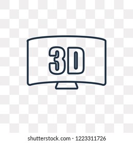 3D vector outline icon isolated on transparent background, high quality linear 3D transparency concept can be used web and mobile