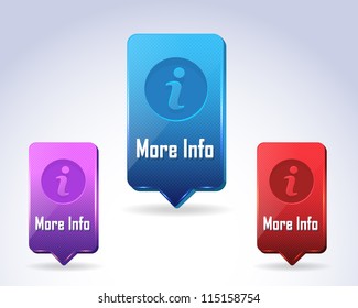 3d Vector Panel Info Button/Icon Multicolored