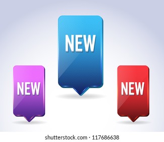 3d Vector Panel New Button/Icon Multicolored