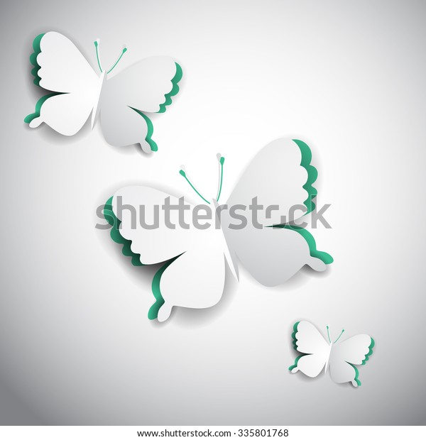 Download 3d Vector Paper Butterfly Realistic Illustration Stock Vector Royalty Free 335801768