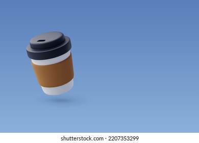 3d Vector Paper coffee cup. Тakeaway Сoffee or tea, Coffee to go concept. Eps 10 Vector.