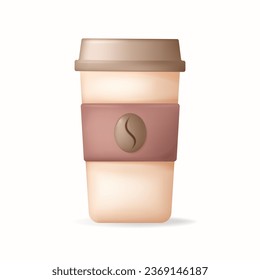 3D vector paper cup.Take away coffee,to go.Vector 