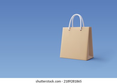 3d Vector Paper Shopping Bag, Shopping Online Concept. Eps 10 Vector.