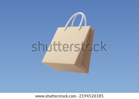 3d Vector Paper Shopping Bag, Shopping Online Concept. Eps 10 Vector.