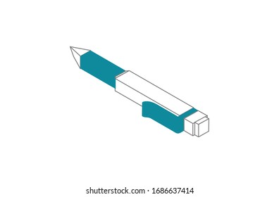 3D vector of a pen, office