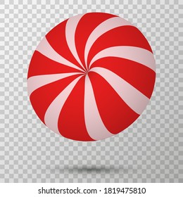 3d vector Peppermint round candy