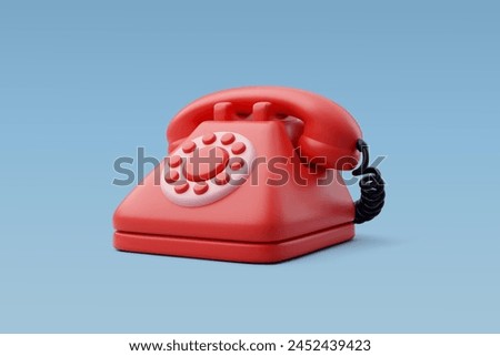 3d Vector Phone with tube, Hotel reception and room service banner, Hotel booking concept. Eps 10 Vector.
