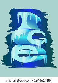 3.ᵉʳ vector
 imagen de la palabra hielo en forma de letras heladas