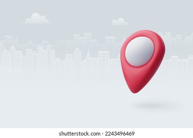 3d Vector Pin location pointer, Navigation icon, Geolocation map mark. Eps 10 Vector.