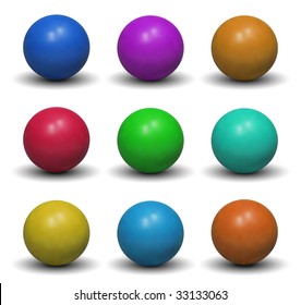 3D Vector Plastic Balls - 9 Color Shades