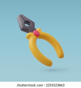 3d Vector Pliers, Construction and Maintenance Icon for Web Design. Eps 10 Vector.