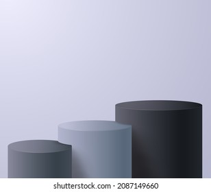 3.ª etapa de monocromo de podio vectorial para la presentación del producto