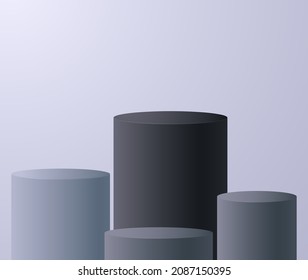 3.ª etapa de monocromo de podio vectorial para la presentación del producto