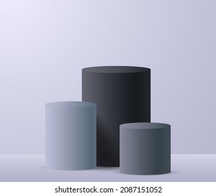 3d vector podium monochrom stage for product presentation