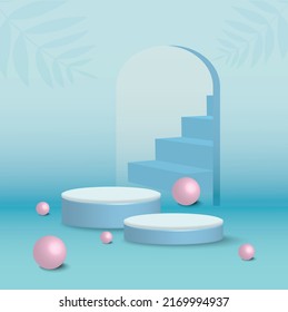 3D vector Podium for product display or mock up, abstract background,minimal product display