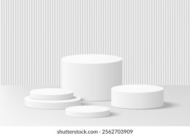 3D vector podium set with lighting and shadow, studio displays, 3d abstract background, modern and minimal art