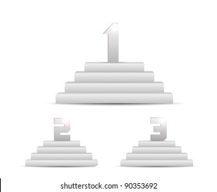 3d Vector Podiums Set Isolated on White