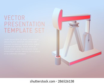 3d vector presentation template with oil derrick