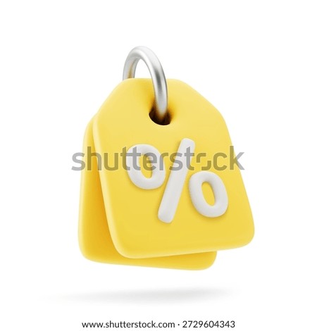 3D Vector Price tags with percentage. Discounts, sales on goods, products. Icon, web design. Business and finance. Vector illustration.