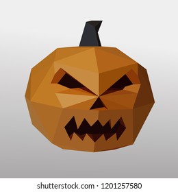 3D vector pumpkin for halloween on gray background