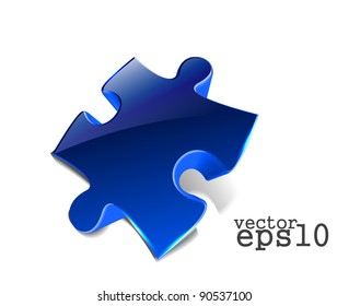 3d vector puzzle design with isolated on white.