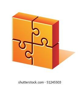 3d vector puzzle piece