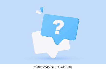 3d vector question mark speech bubble icon concept new idea design.vector icon 3d illustration