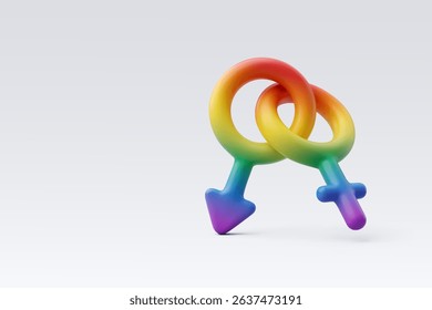 3d Vector Rainbow gender men and women, Pride LGBTQ, Pride day concept. Eps 10 Vector.