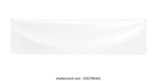 3d vector realistic Empty Horizontal Banner with folds. Ready Template for Your Design and Advertising. Awning, Textiles, PVC, Vinyl, Nylon, Banner ect. EPS 10.