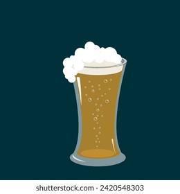 3d vector realistic glass of beer