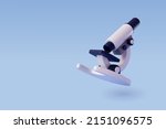 3d Vector Realistic Microscope, pharmaceutical, Science and Education Concept. Eps 10 Vector.