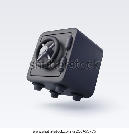 3d Vector realistic Safe Bank Box icon, Protection money savings concept. Eps 10 Vector.