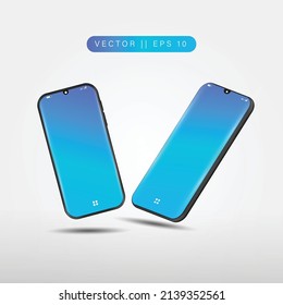 3d vector realistic smartphone black color mockup with tilted display, perfect for product promotions and presentations