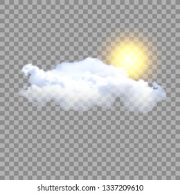 3d Vector Realistic Sun Clouds On Stock Vector (Royalty Free