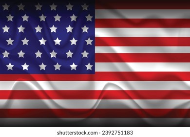3d vector realistic United states flag