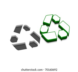 3d vector recycle icon design with isolated on white.