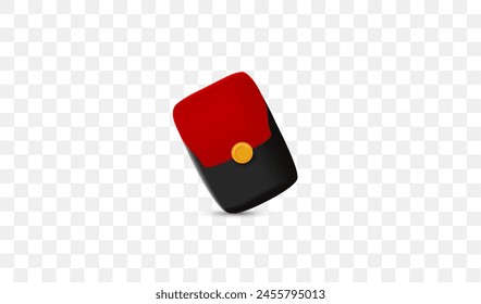 3d Vector Red and black money envelope. Eps 10 Vector.
