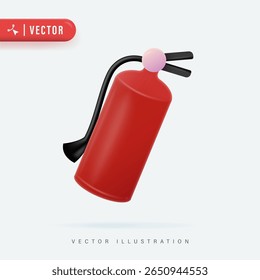 Objeto Extintor de incêndio vermelho de vetor 3D
