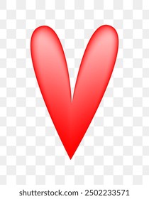 3D Vector red heart, vector element.