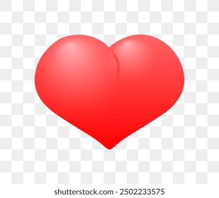 3D Vector red heart, vector element.
