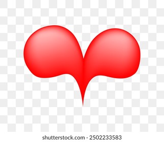 3D Vector red heart, vector element.