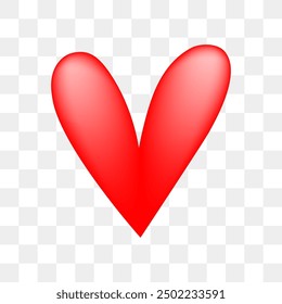 3D Vector red heart, vector element.