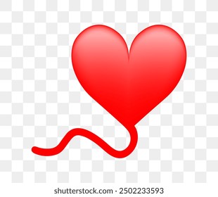 3D Vector red heart, vector element.