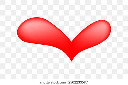 3D Vector red heart, vector element.