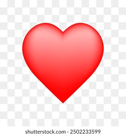 3D Vector red heart, vector element.