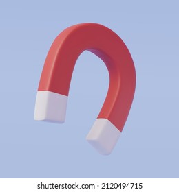 3d vector of Red Horseshoe Magnet. science and education concept.