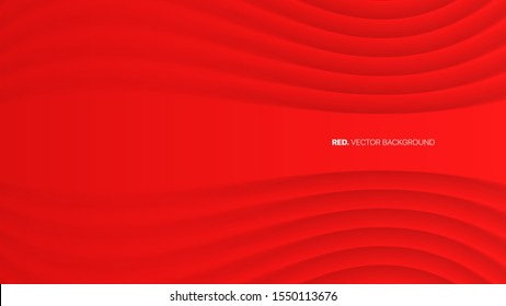 3D Vector Red Luxury Elegant Gala Ceremonial Abstract Background. Red Vector Background. Clear Blank Subtle Geometric Distorted Stripes Party Event Decoration. Minimalist Style Wallpaper